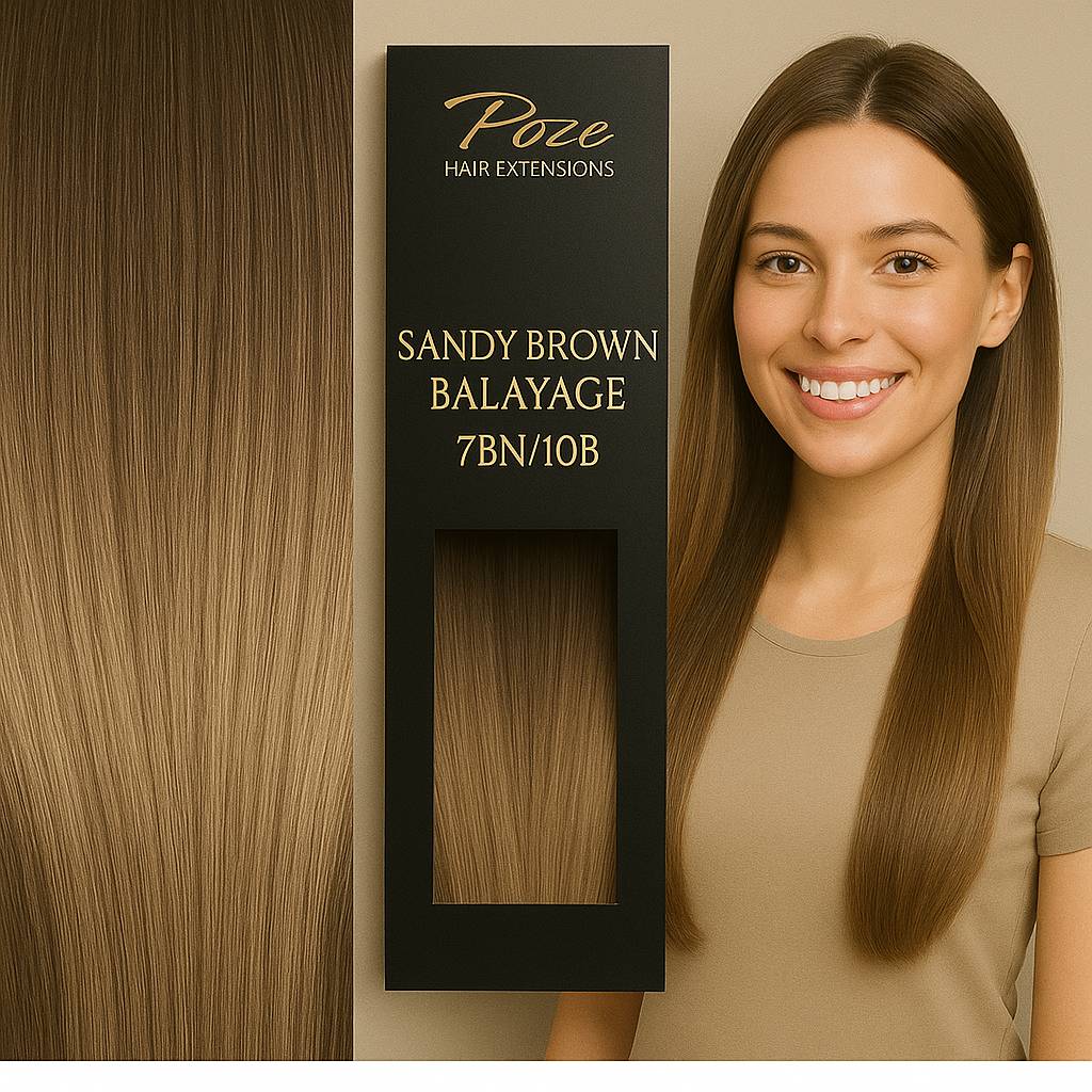 Tape In Hair Extensions Premium - 7BN/10B Sandy Brown Balayage